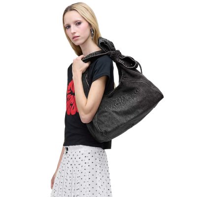 THE BOW DENIM SACK BAG